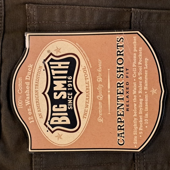 BIG SMITH Carpenter Shorts 38 NEW (G6) - Picture 4 of 6